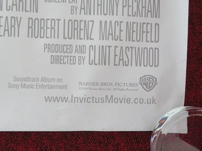 INVICTUS UK QUAD ROLLED POSTER MORGAN FREEMAN MATT DAMON 2009 - Rendezvous Cinema