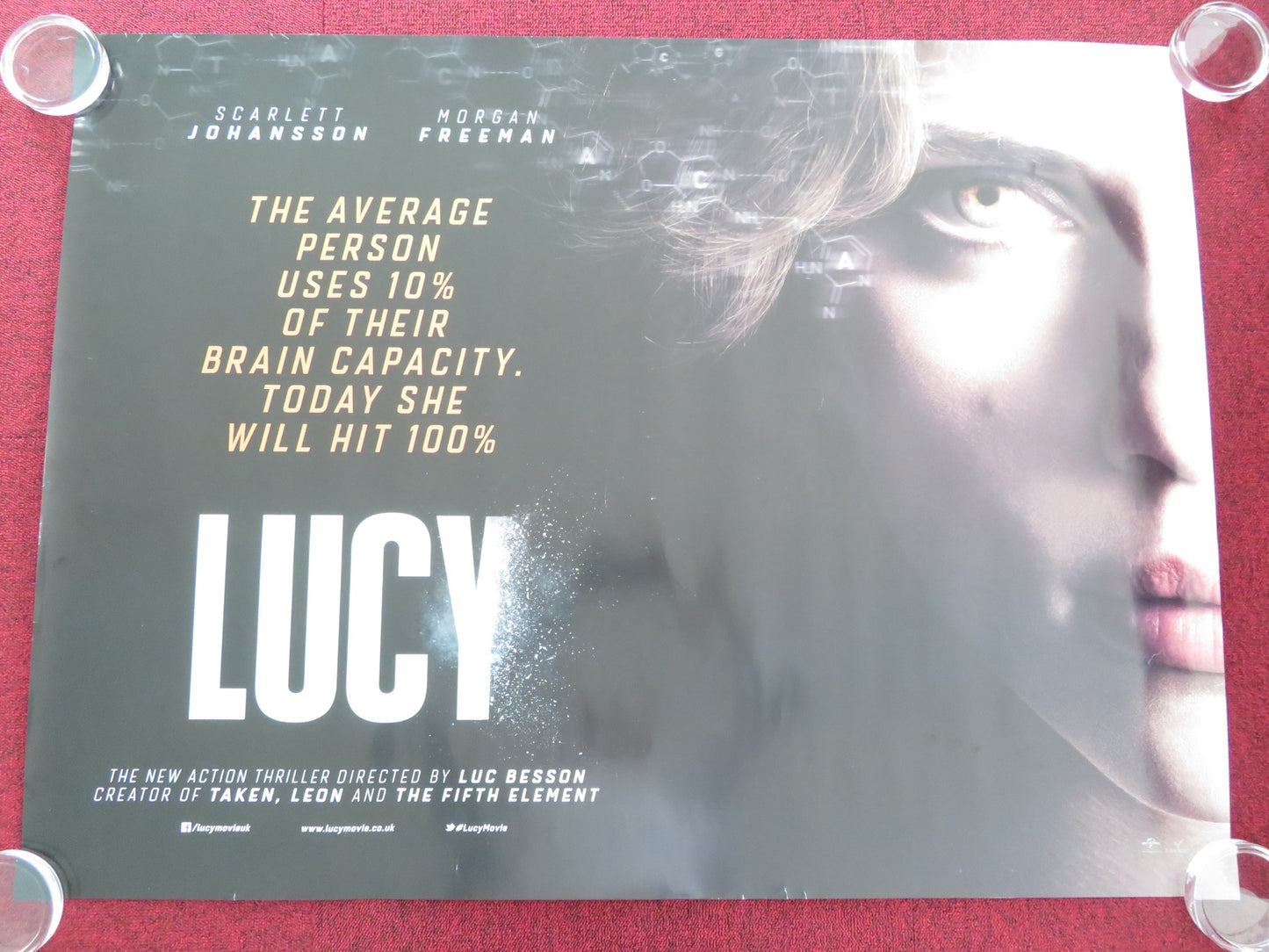 LUCY UK QUAD ROLLED POSTER SCARLETT JOHANSSON MORGAN FREEMAN 2014 - Rendezvous Cinema