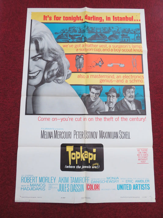 Topkapi Folded US One Sheet Poster Melina Mercouri Peter Ustinov 1964