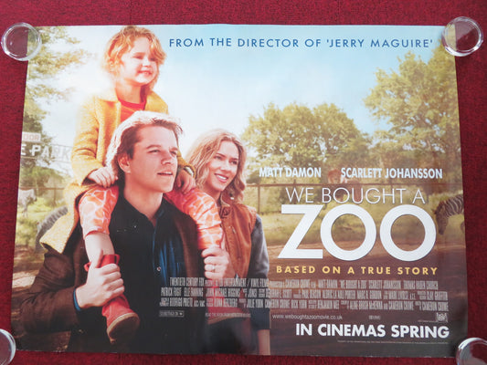 WE BOUGHT A ZOO UK QUAD ROLLED POSTER MATT DAMON SCARLETT JOHANSSON 2011 - Rendezvous Cinema