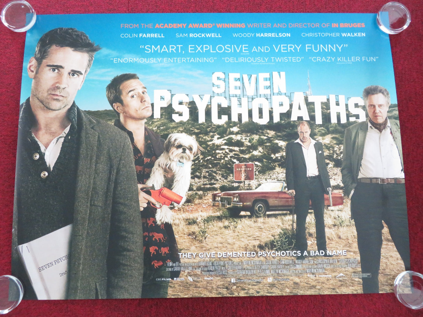 SEVEN PSYCHOPATHS UK QUAD ROLLED POSTER SAM ROCKWELL COLIN FARRELL 2012 - Rendezvous Cinema