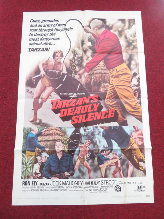 Tarzan's Deadly Silence Folded US One Sheet Poster Ron Ely Jock Mahoney 1970