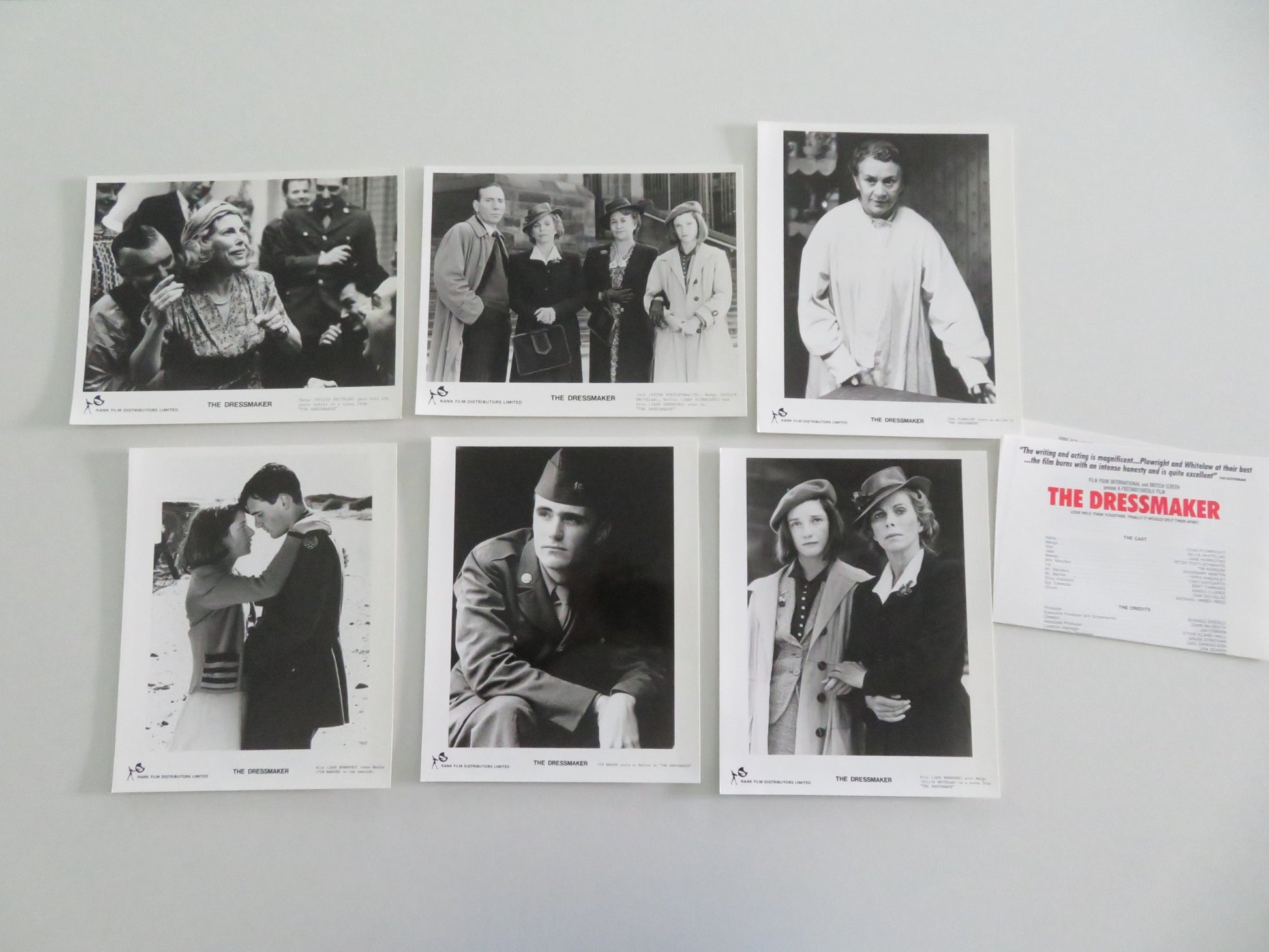 THE DRESSMAKER MOVIE STILL PHOTO LOT OF 6 BILLIE WHITELAW JOAN PLOWRIGHT 1988 - Rendezvous Cinema