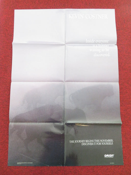 Dances with Wolves Teaser Folded US One Sheet Poster Kevin Costner 1990