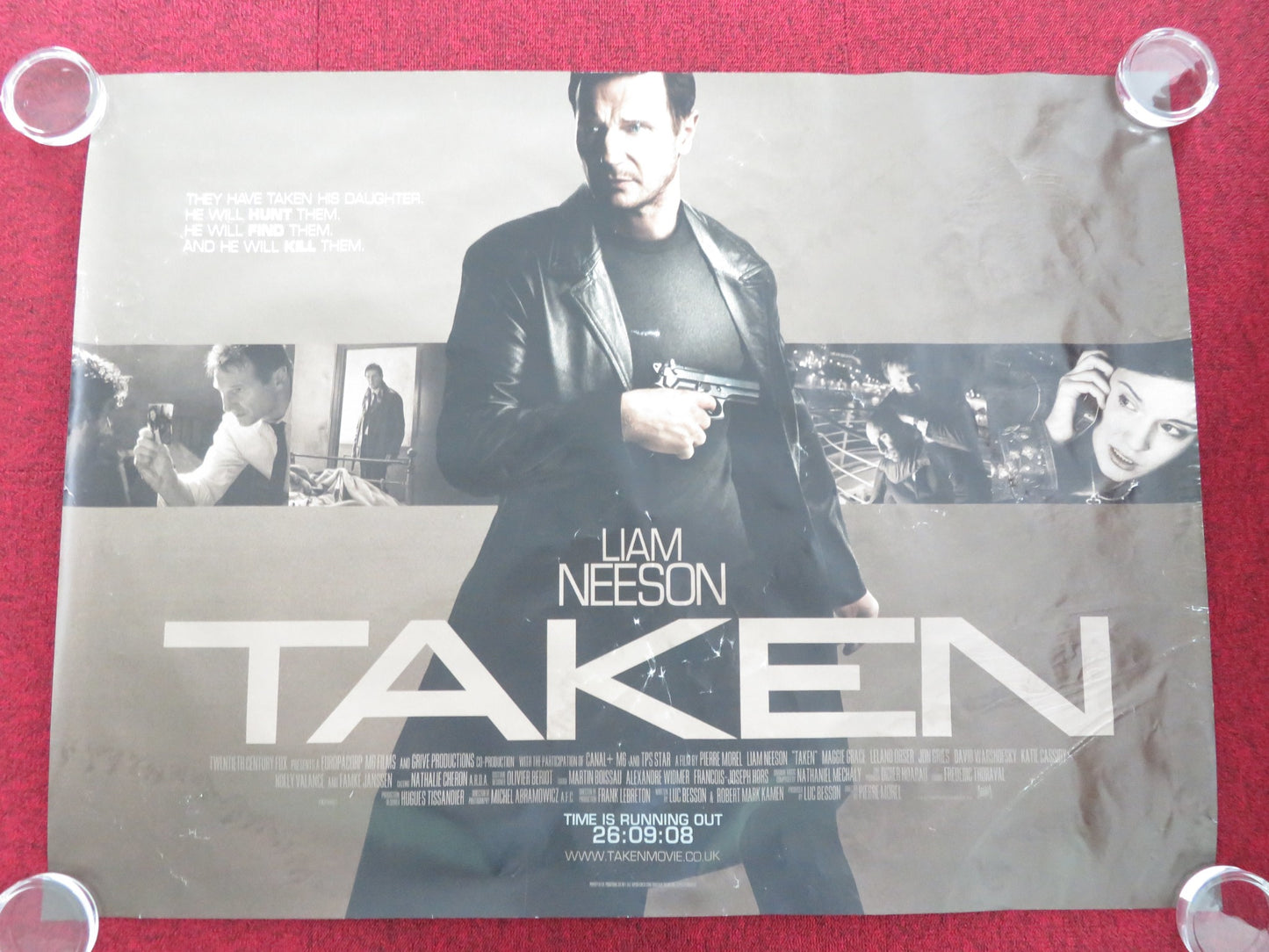 TAKEN UK QUAD ROLLED POSTER LIAM NEESON MAGGIE GRACE 2008 - Rendezvous Cinema