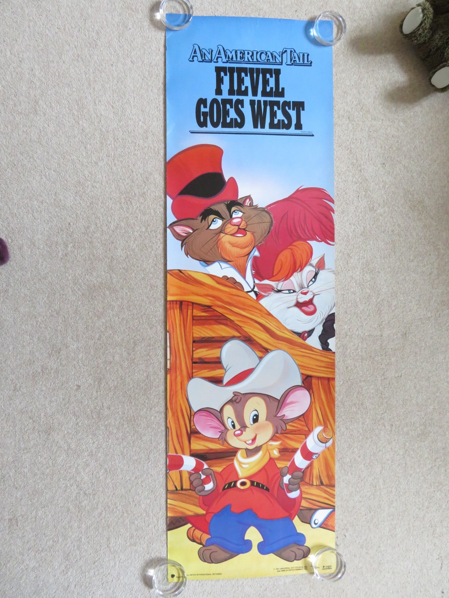 AN AMERICAN TAIL: FIEVAL GOES WEST - B DOOR PANEL POSTER ROLLED P. GLASSER 1991 - Rendezvous Cinema