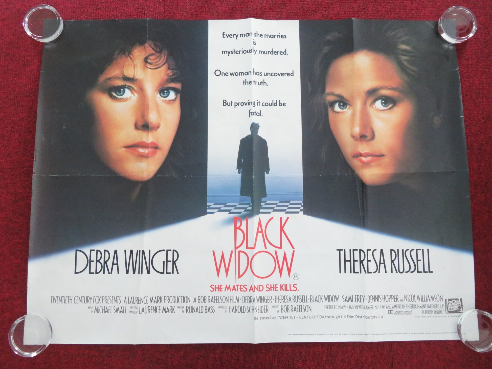 BLACK WIDOW UK QUAD ROLLED POSTER DEBRA WINGER DENNIS HOPPER 1987 - Rendezvous Cinema
