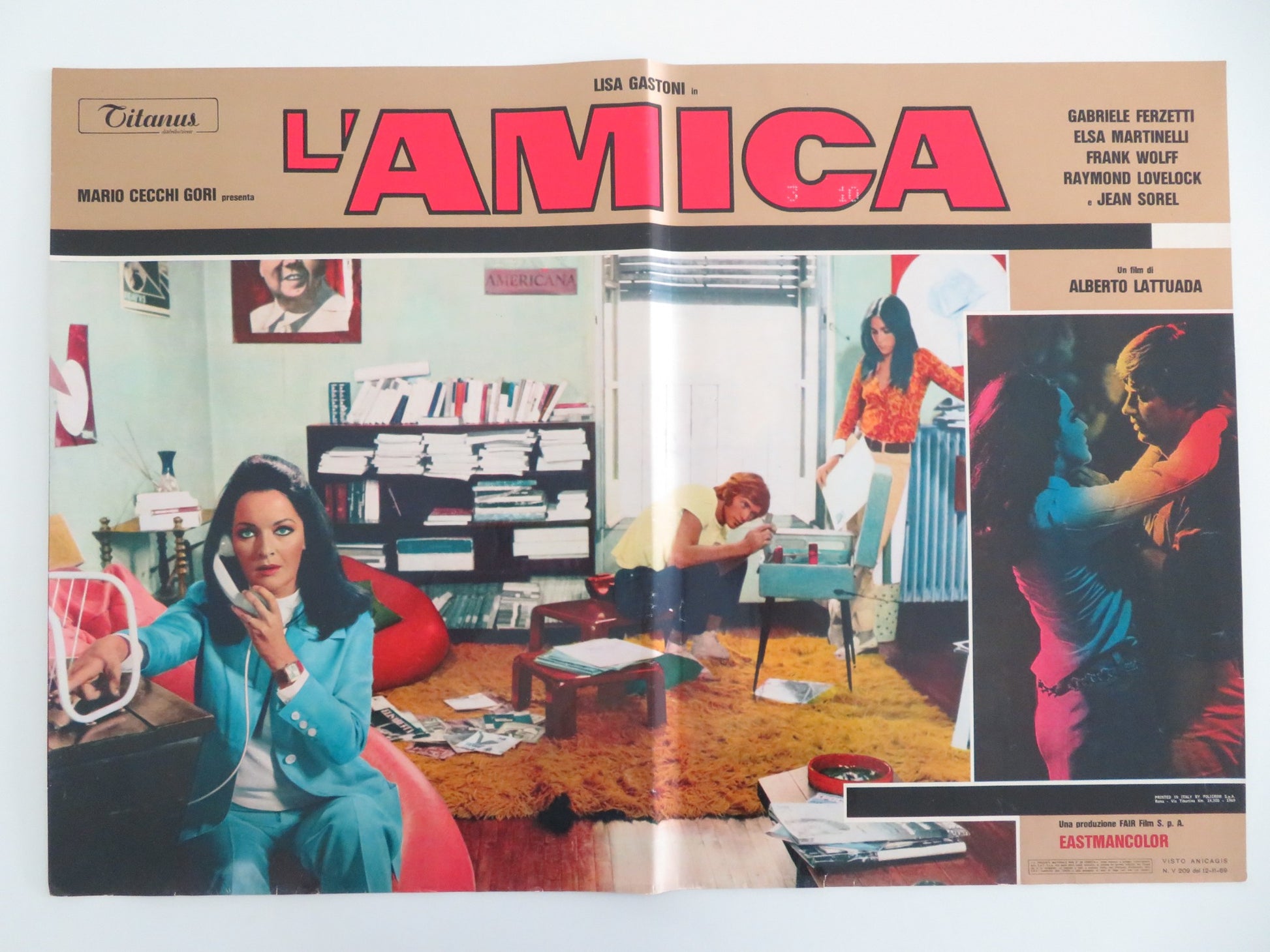 L'AMICA - C ITALIAN FOTOBUSTA POSTER LISA GASTONI GABRIELE FERZETTI 1969 - Rendezvous Cinema