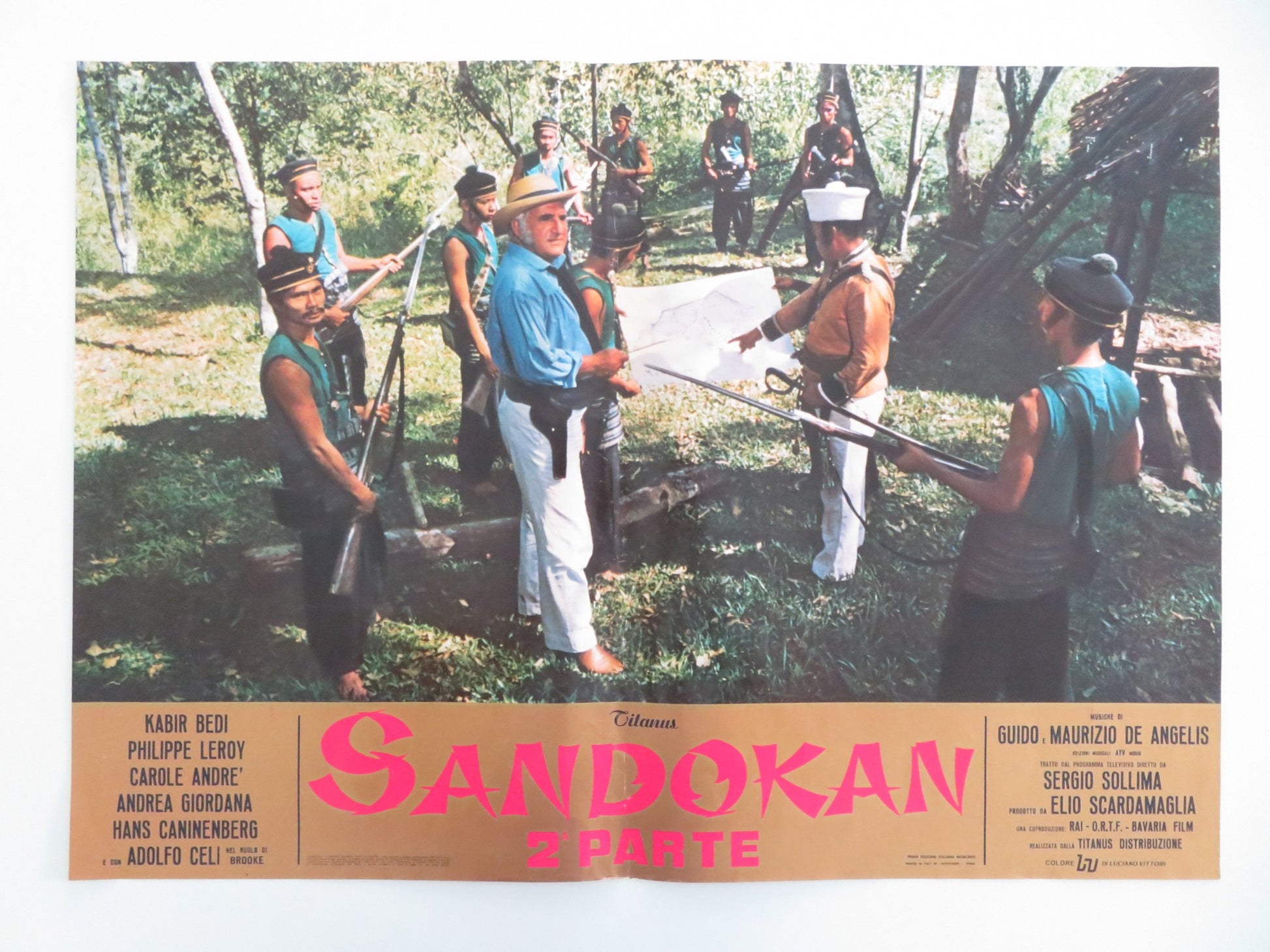 SANDOKAN 2 PART - C ITALIAN FOTOBUSTA POSTER KABIR BEDI ADOLFO CELI 1976 - Rendezvous Cinema