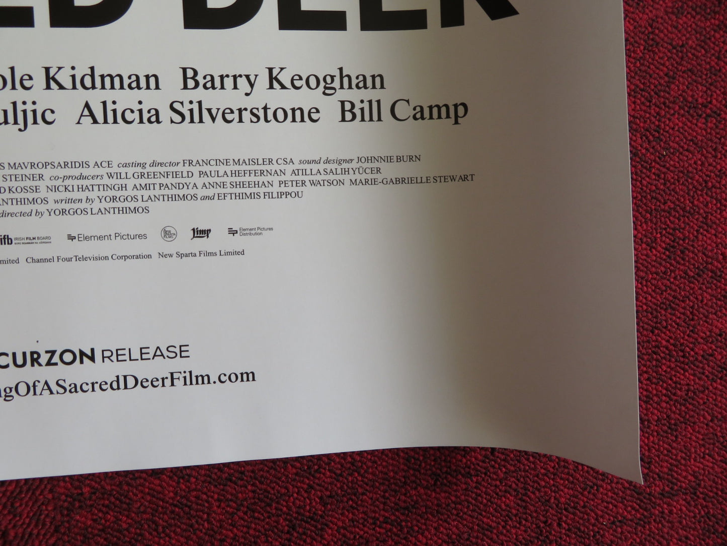 THE KILLING OF A SACRED DEER -A UK QUAD (30"x 40") ROLLED POSTER C. FARRELL 2017 - Rendezvous Cinema