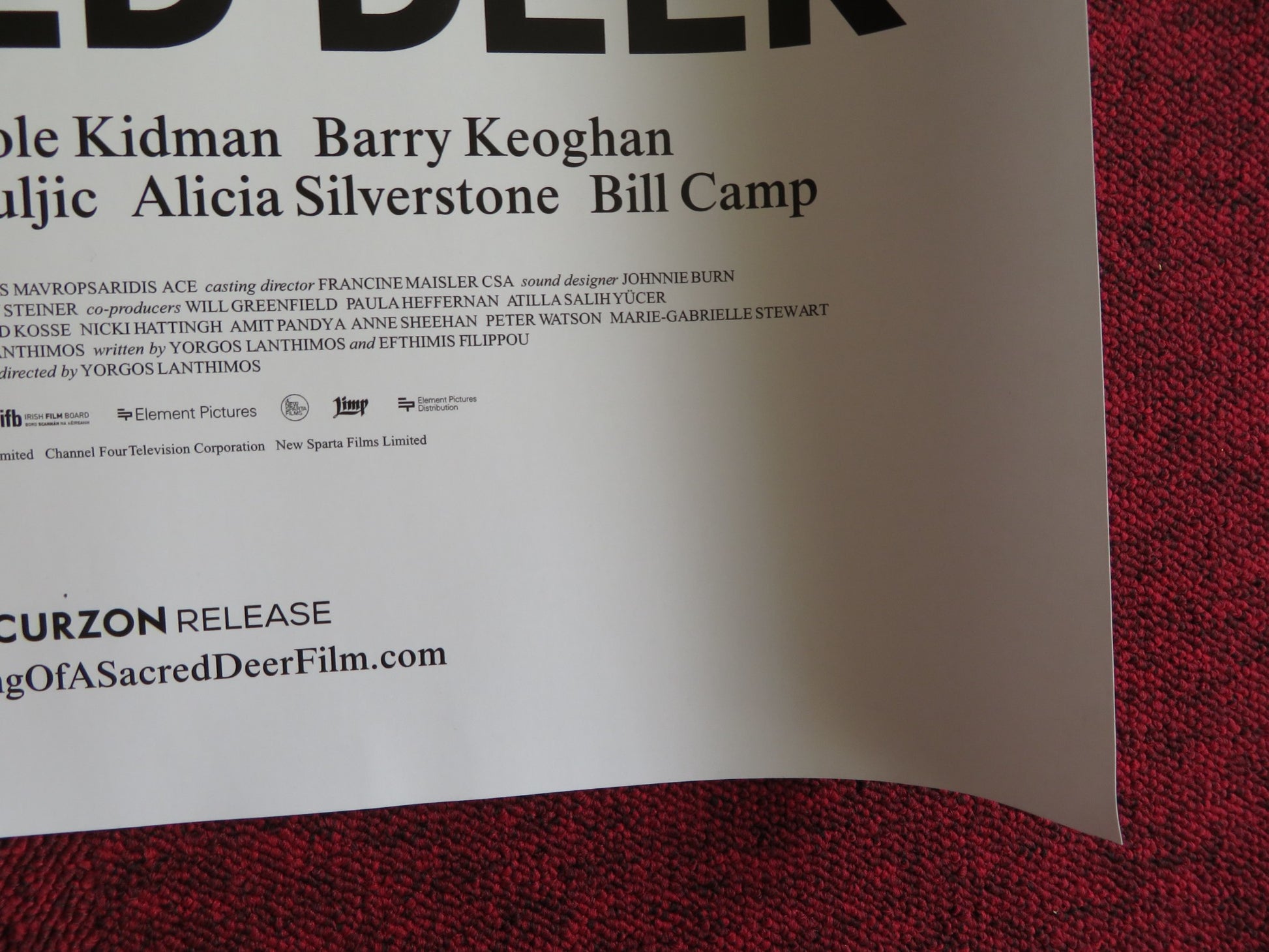 THE KILLING OF A SACRED DEER -A UK QUAD (30"x 40") ROLLED POSTER C. FARRELL 2017 - Rendezvous Cinema