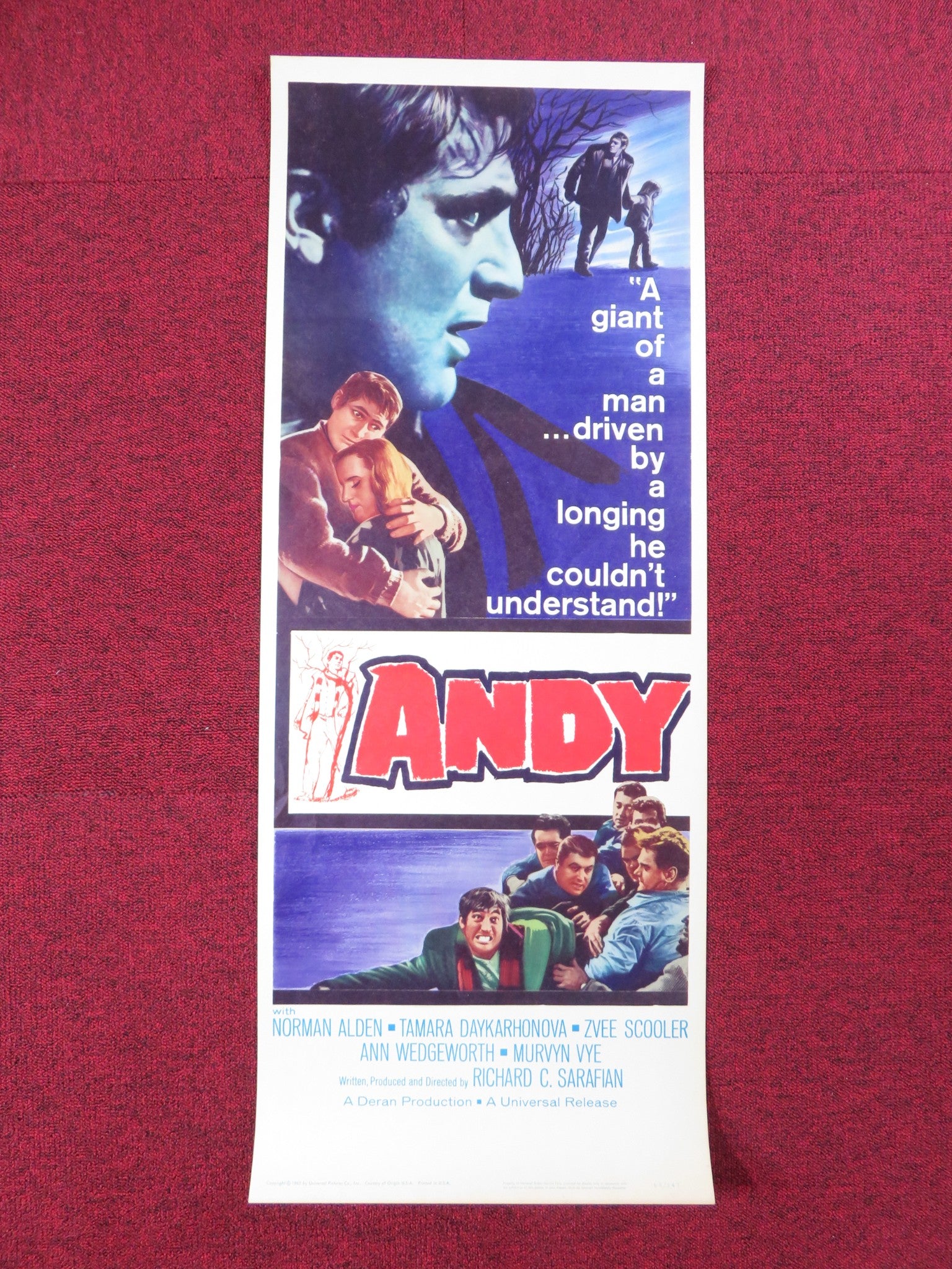 ANDY US INSERT POSTER NORMAN ALDEN TAMARA DAYKARHONOVA 1965 - Rendezvous Cinema