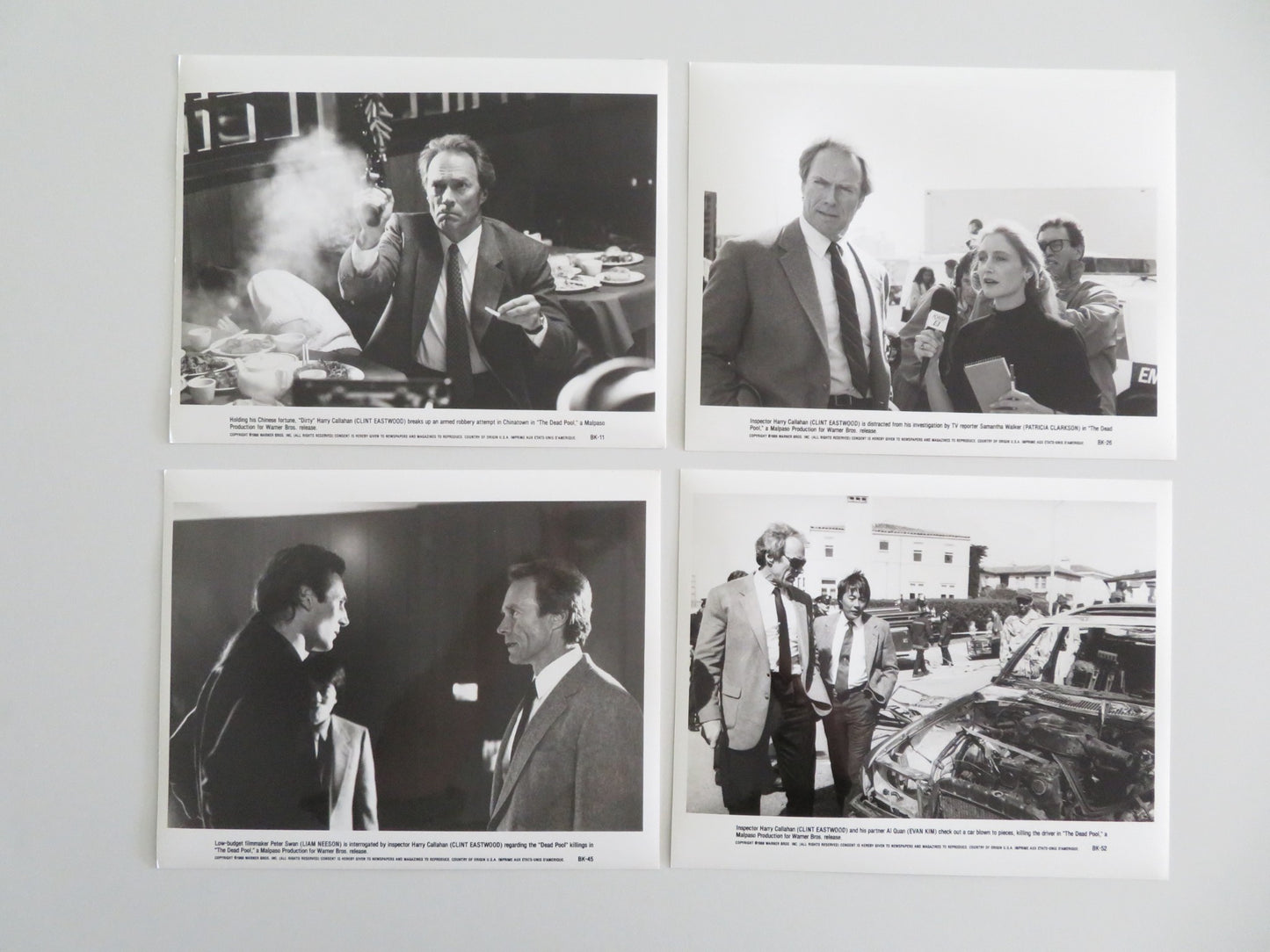 THE DEAD POOL MOVIE STILL PHOTO LOT OF 4 CLINT EASTWOOD PATRICIA CLARKSON 1988 - Rendezvous Cinema