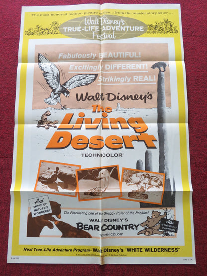 THE LIVING DESERT FOLDED US ONE SHEET POSTER DISNEY WINSTON HIBLER R1964 - Rendezvous Cinema