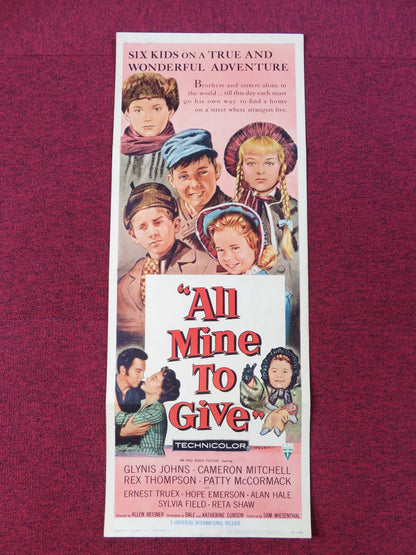 ALL MINE TO GIVE US INSERT POSTER GLYNIS JOHNS CAMERON MITCHELL 1957 - Rendezvous Cinema