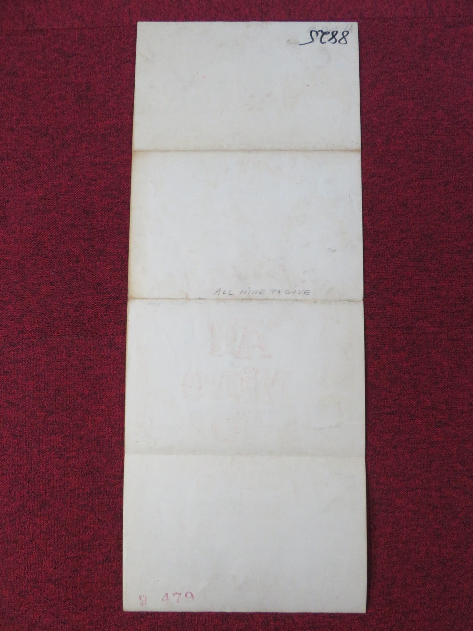 ALL MINE TO GIVE US INSERT POSTER GLYNIS JOHNS CAMERON MITCHELL 1957 - Rendezvous Cinema