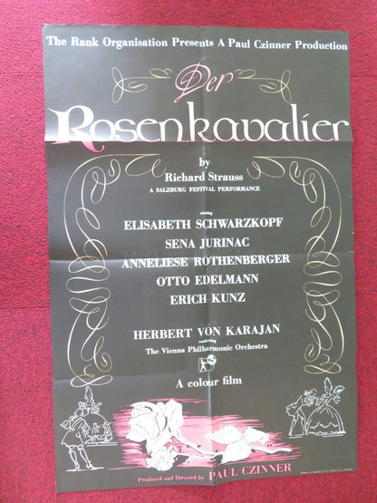 DER ROSENKAVALIER FOLDED US ONE SHEET POSTER ELISABETH SCHWARZKOPF 1967 - Rendezvous Cinema