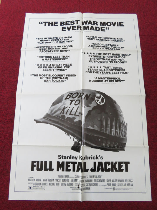 FULL METAL JACKET FOLDED US ONE SHEET POSTER STANLEY KUBRICK MATTHEW MOONE 1987