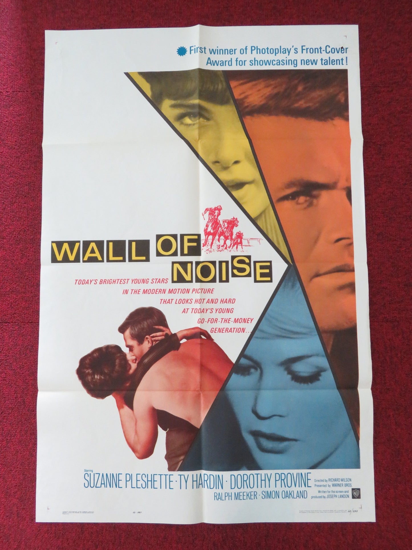 WALL OF NOISE FOLDED US ONE SHEET POSTER SUZANNE PLESHETTE TY HARDIN 1963 - Rendezvous Cinema