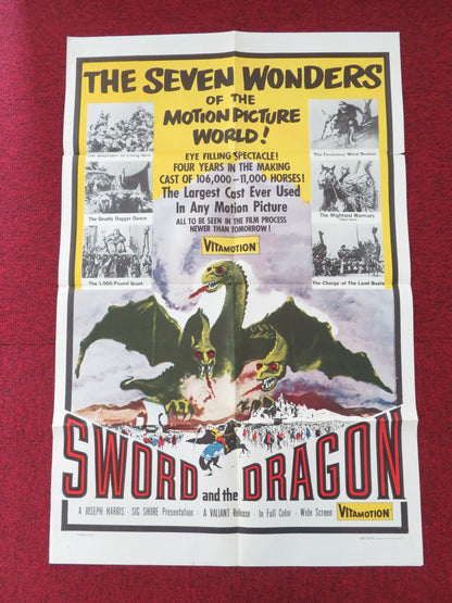 THE SWORD AND THE DRAGON FOLDED US ONE SHEET POSTER BORIS ANDREYEV 1960 - Rendezvous Cinema