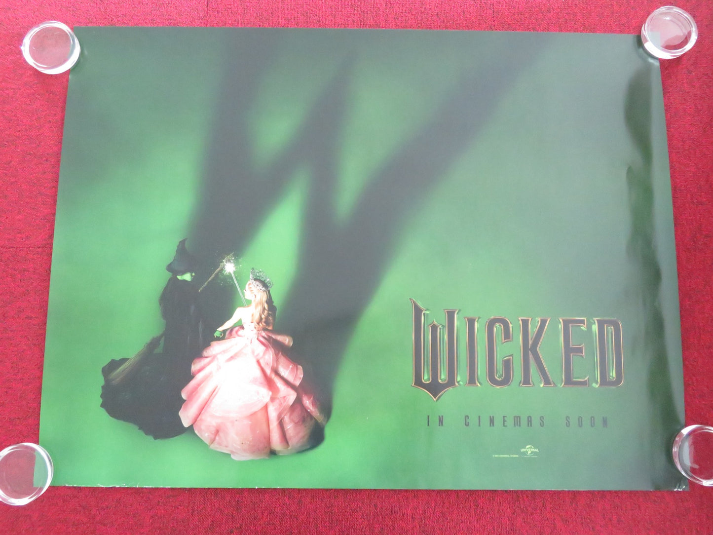 WICKED - B UK QUAD ROLLED POSTER DISNEY CYNTHIA ERIVO ARIANA GRANDE 2024