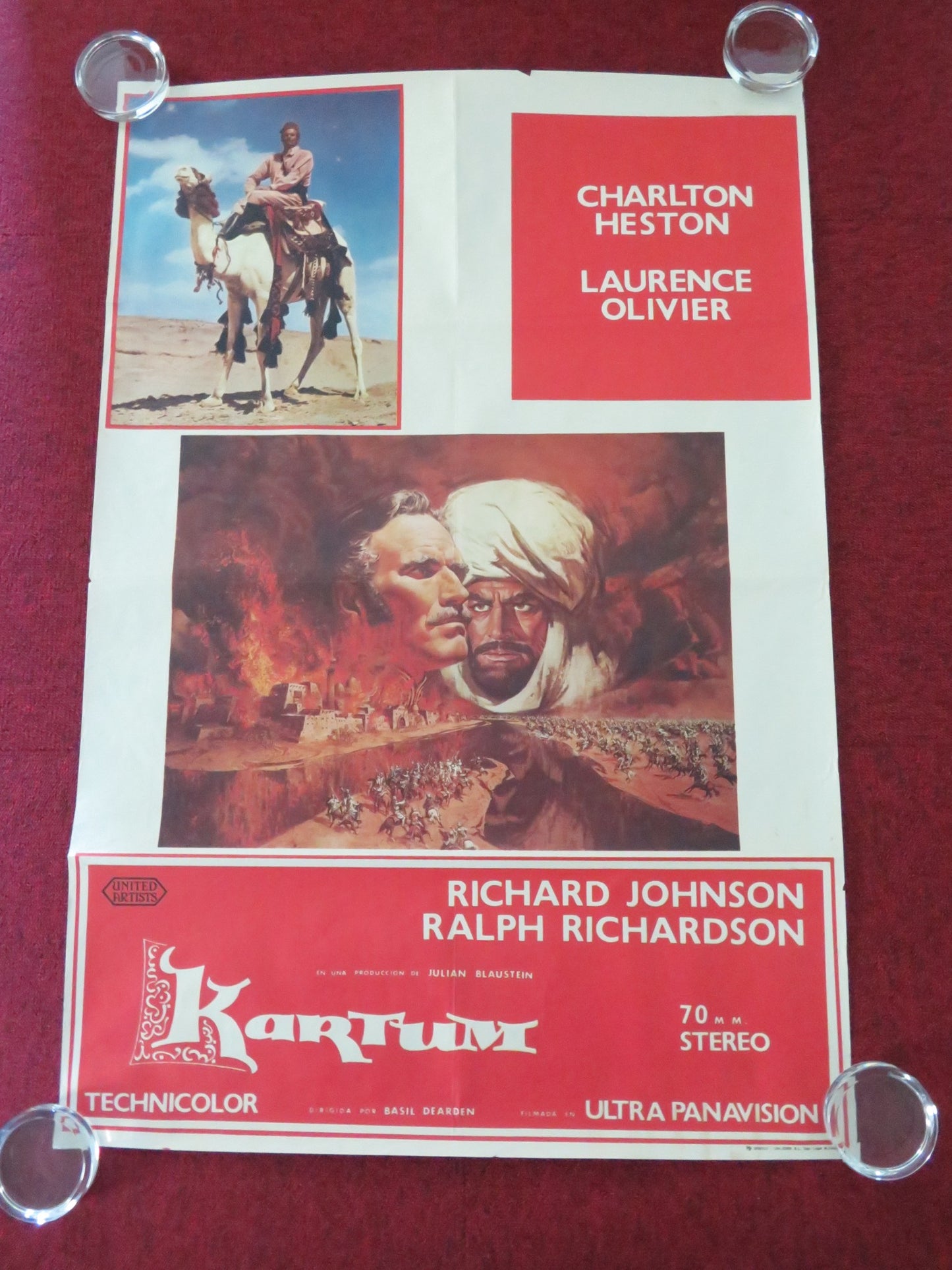 KHARTOUM SPANISH POSTER ROLLED CHARLTON HESTON LAURENCE OLIVIER 1974 - Rendezvous Cinema