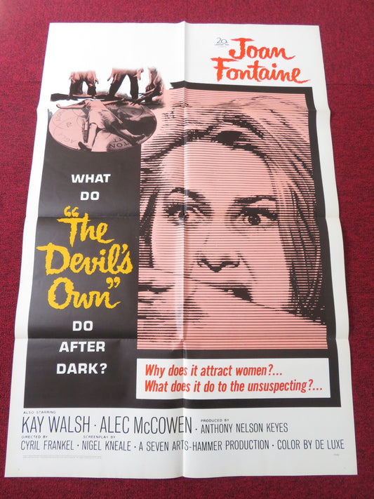 THE DEVIL'S OWN FOLDED US ONE SHEET POSTER JOAN FONTAINE KAY WALSH 1967