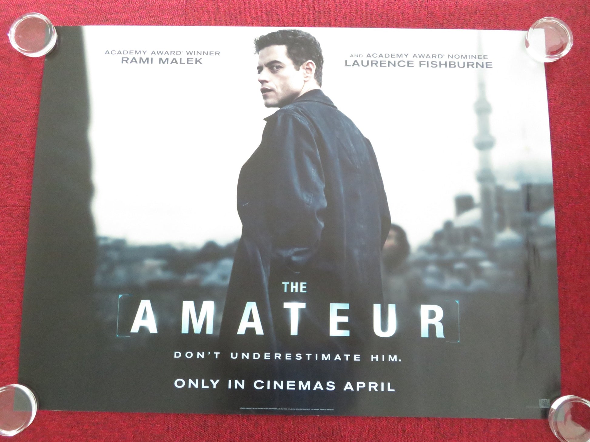 THE AMATEUR UK QUAD ROLLED POSTER RAMI MALEK JON BERNTHAL 2025 - Rendezvous Cinema