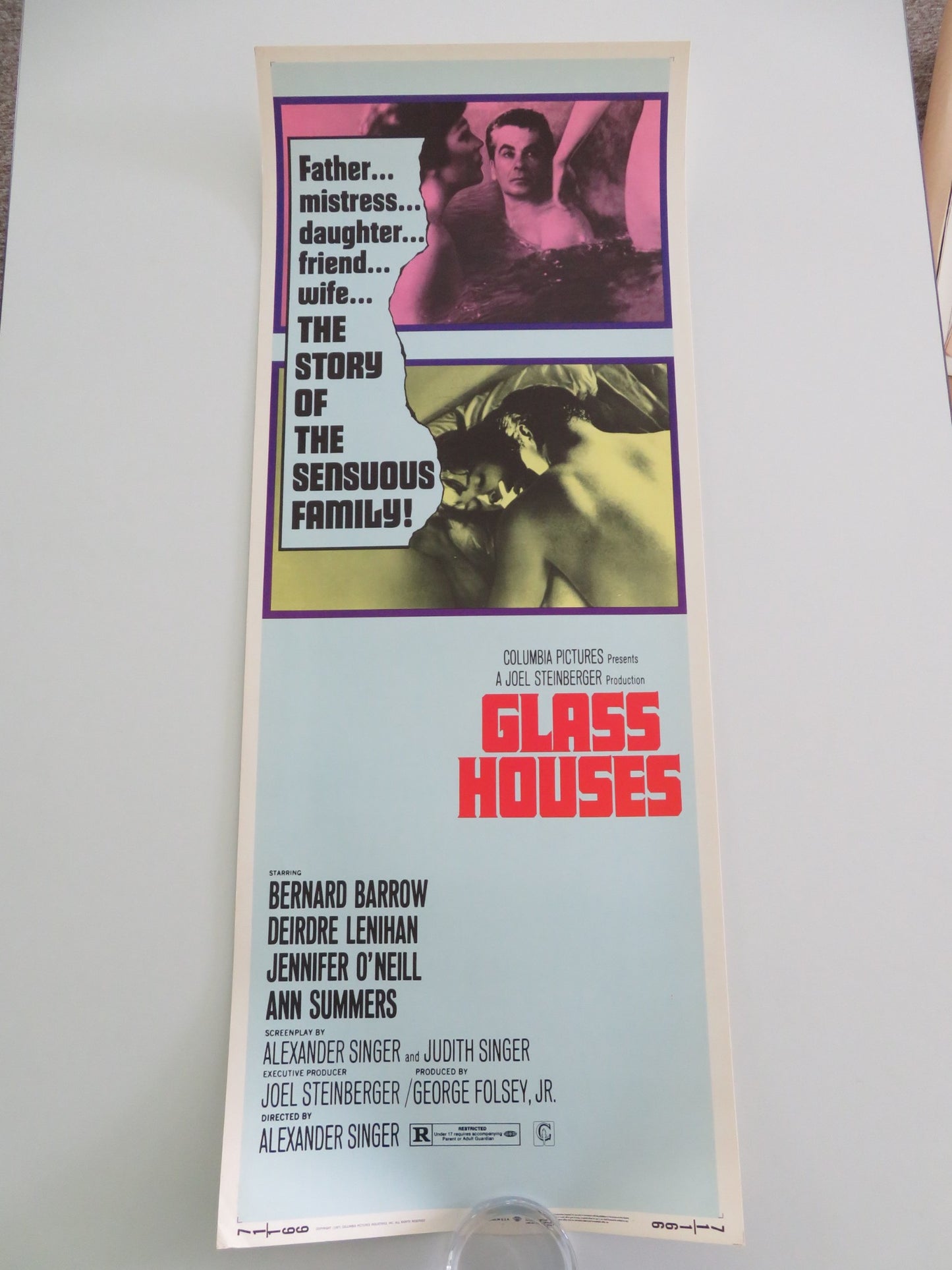 Glass Houses US Insert Poster Bernard Barrow Deirdre Lenihan 1971