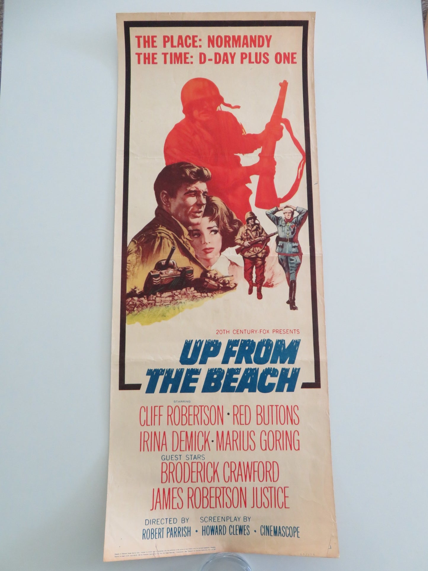 Up From The Beach US Insert Poster Cliff Robertson Red Buttons 1965