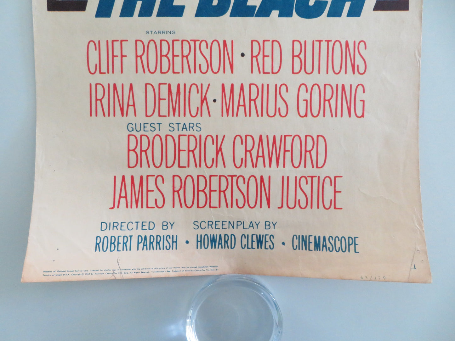 Up From The Beach US Insert Poster Cliff Robertson Red Buttons 1965