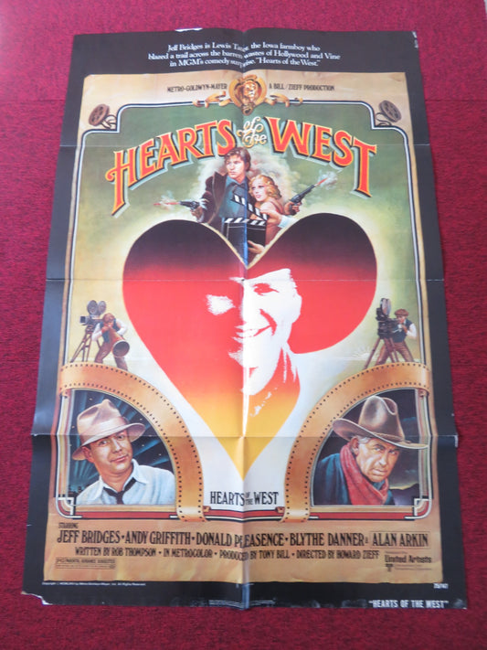 HEARTS OF THE WEST FOLDED US ONE SHEET POSTER JEFF BRIDGES ANDY GRIFFITH 1975