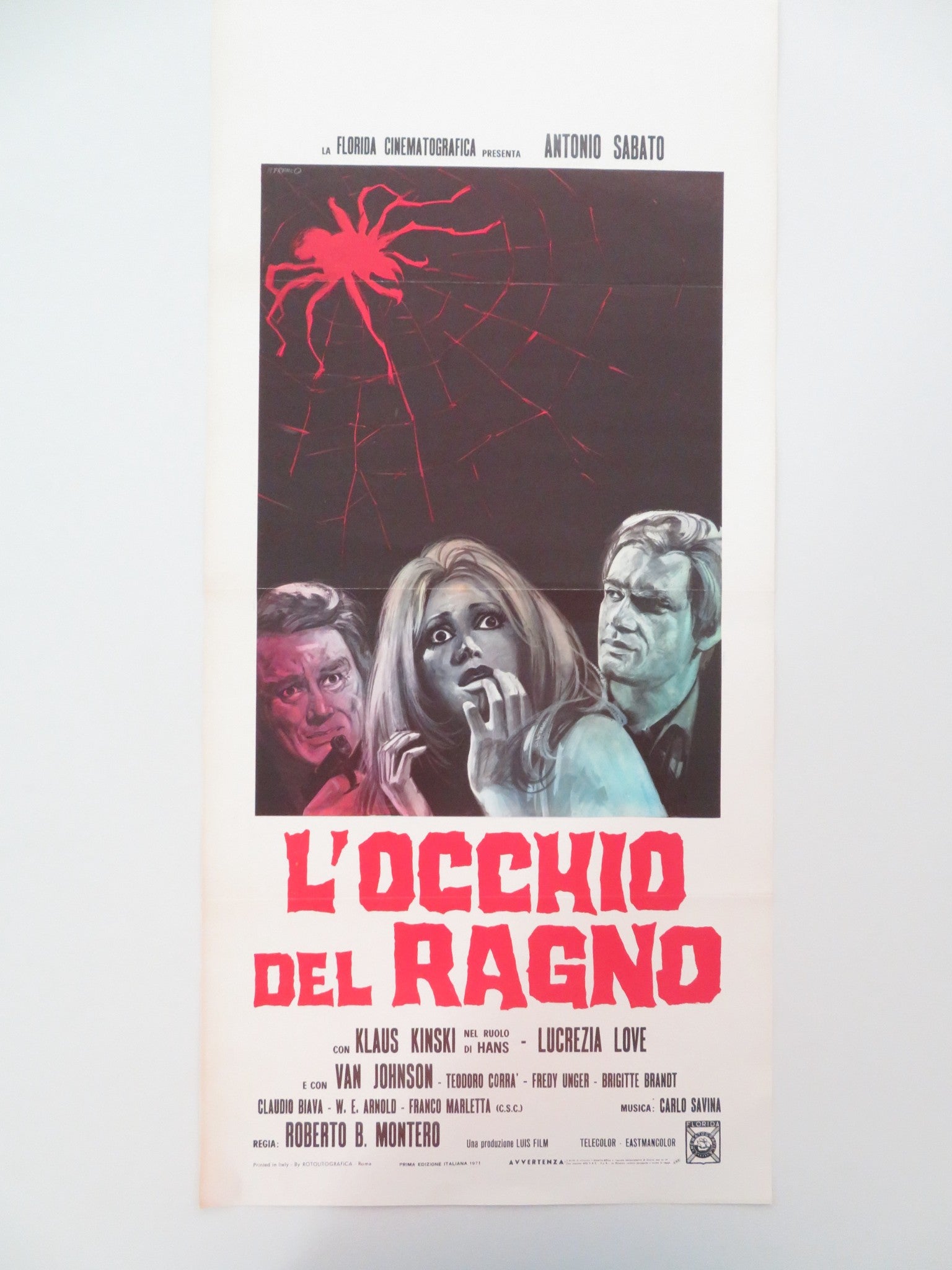 L'OCCHIO DEL RAGNO ITALIAN LOCANDINA POSTER KLAUS KINSKI LUCRETIA LOVE 1971 - Rendezvous Cinema