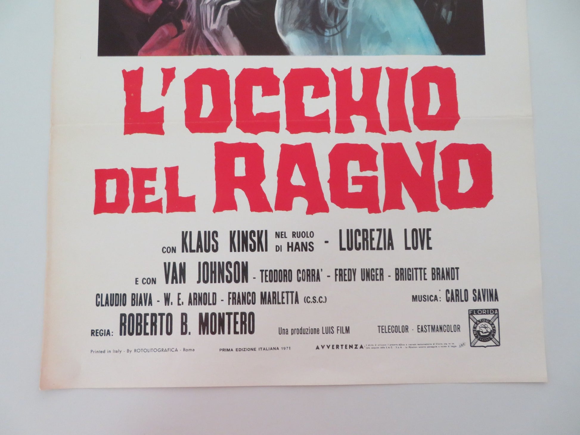 L'OCCHIO DEL RAGNO ITALIAN LOCANDINA POSTER KLAUS KINSKI LUCRETIA LOVE 1971 - Rendezvous Cinema