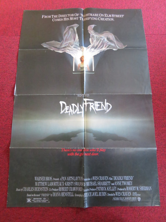 DEADLY FRIEND FOLDED US ONE SHEET POSTER WES CRAVEN  KRISTY SWANSON 1986