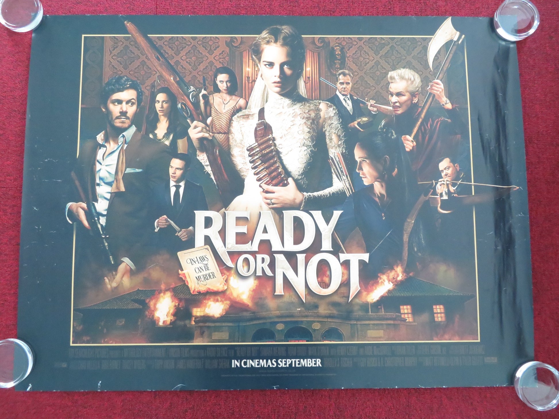 READY OR NOT UK QUAD ROLLED POSTER SAMARA WEAVING ADAM BRODY 2019 - Rendezvous Cinema