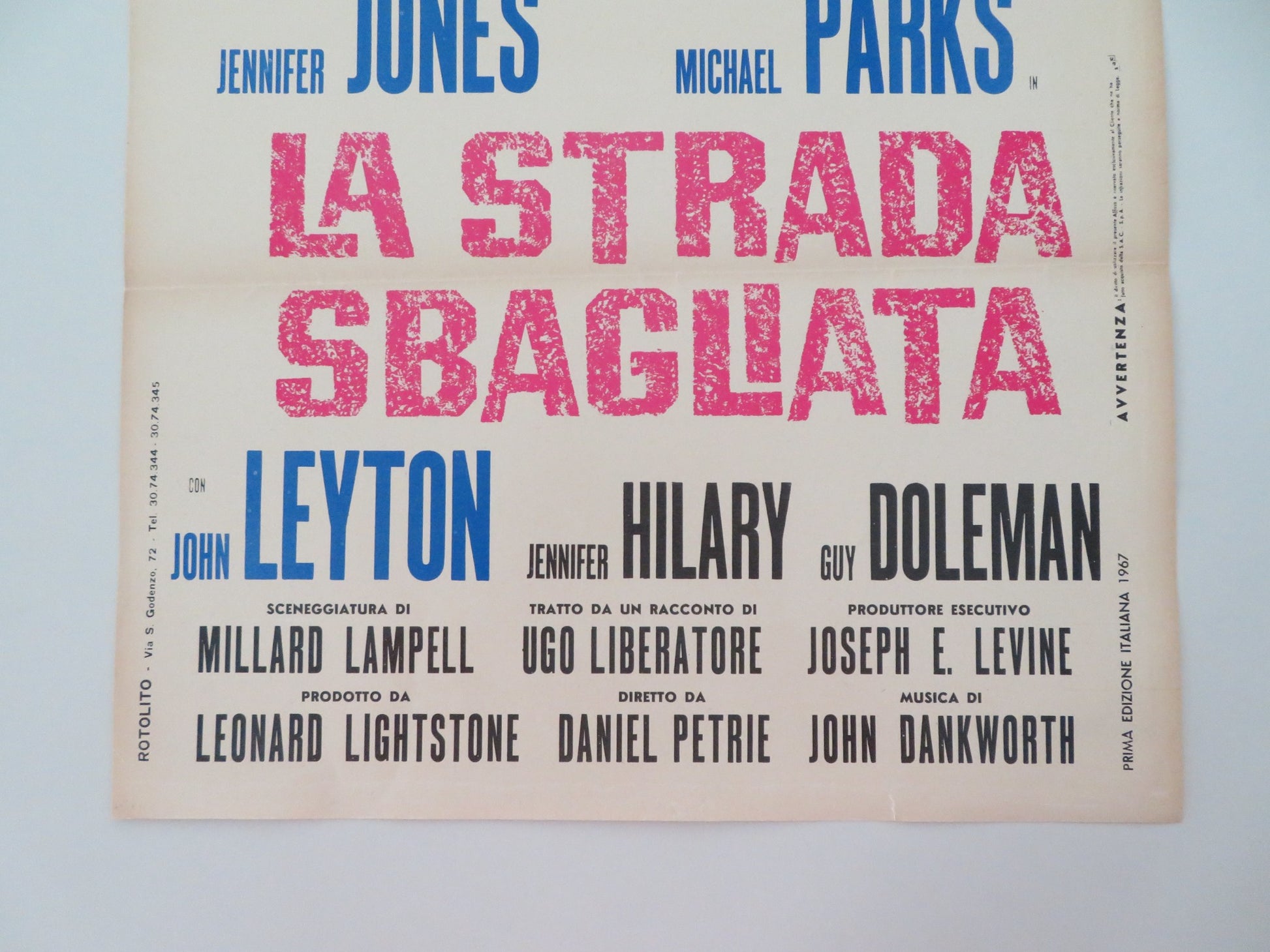 THE IDOL ITALIAN LOCANDINA POSTER JENNIFER JONES MICHAEL PARKS 1967 - Rendezvous Cinema