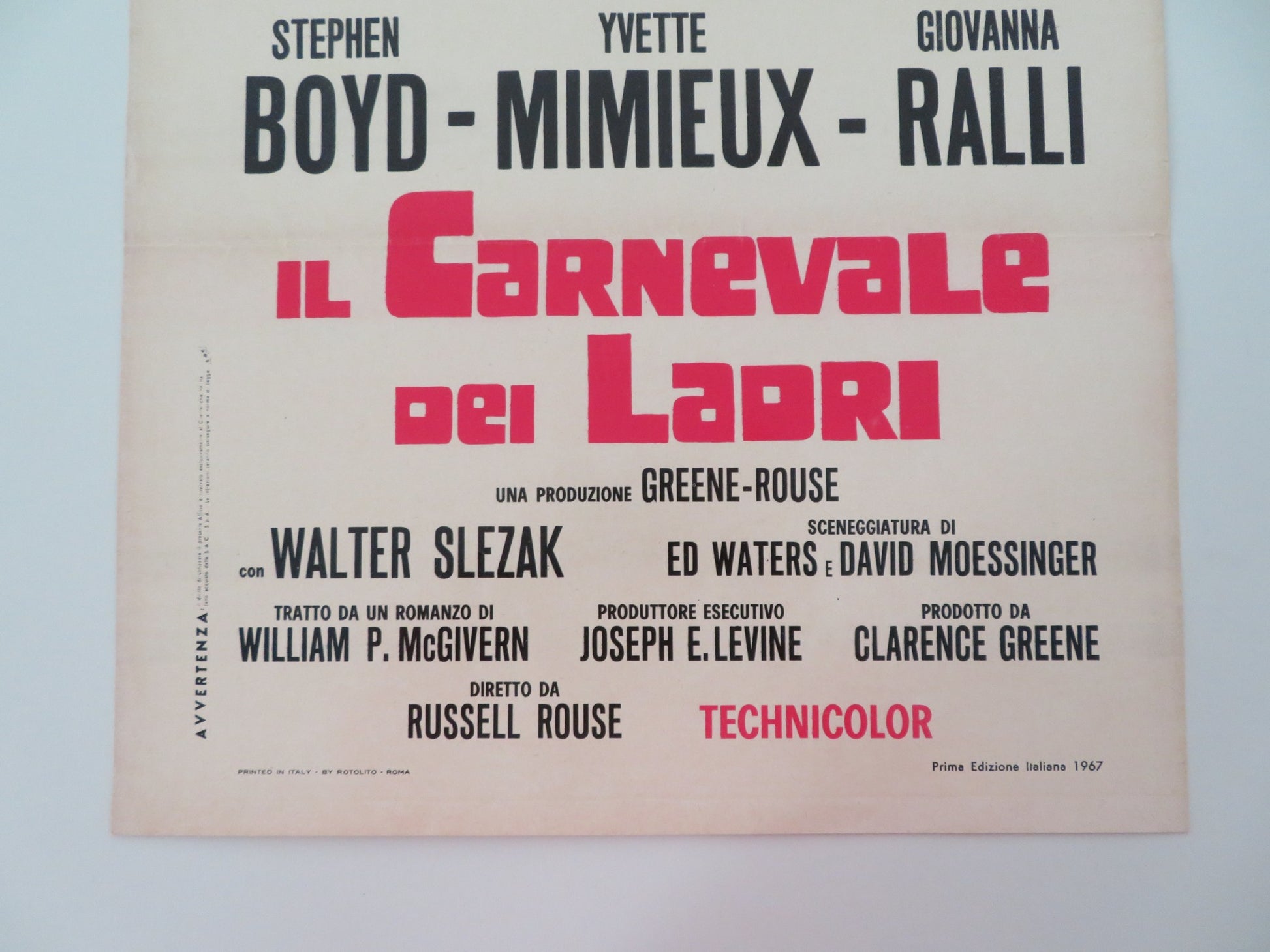 THE CAPER OF THE GOLDEN BULLS ITALIAN LOCANDINA POSTER STEPHEN BOYD 1967 - Rendezvous Cinema