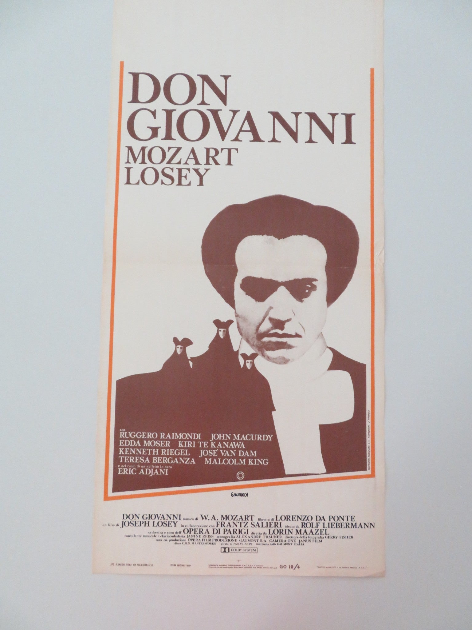 DON GIOVANNI ITALIAN LOCANDINA POSTER MOZART RUGGERO RAIMONDI K. TE KANAWA 1979 - Rendezvous Cinema