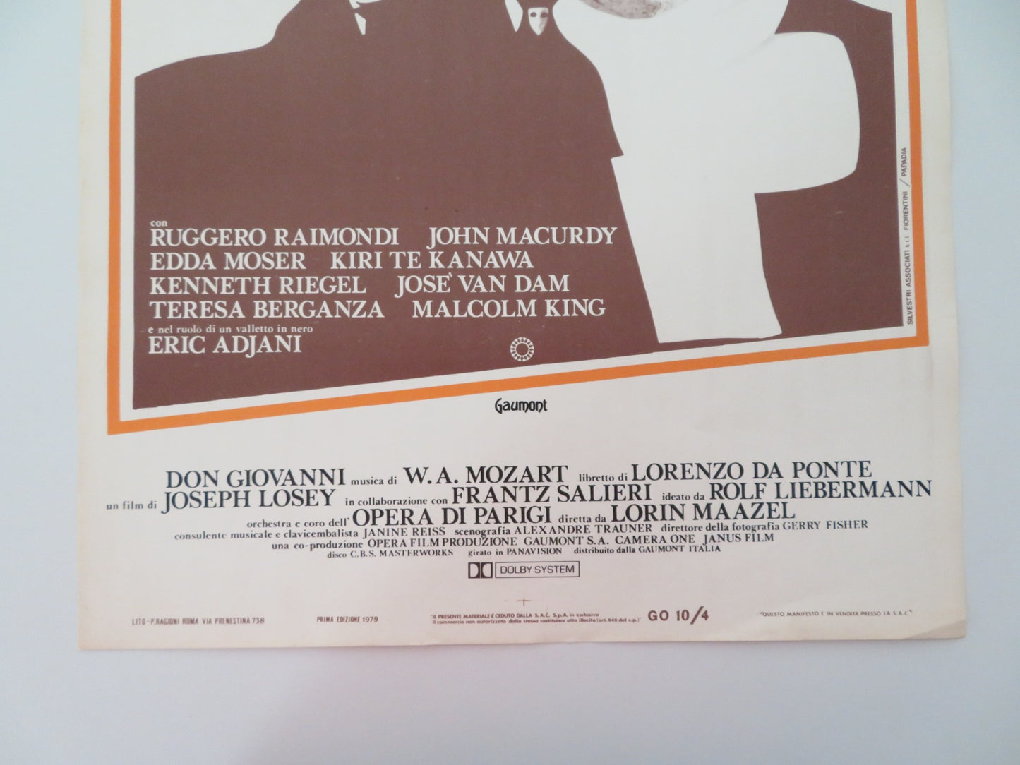 DON GIOVANNI ITALIAN LOCANDINA POSTER MOZART RUGGERO RAIMONDI K. TE KANAWA 1979 - Rendezvous Cinema
