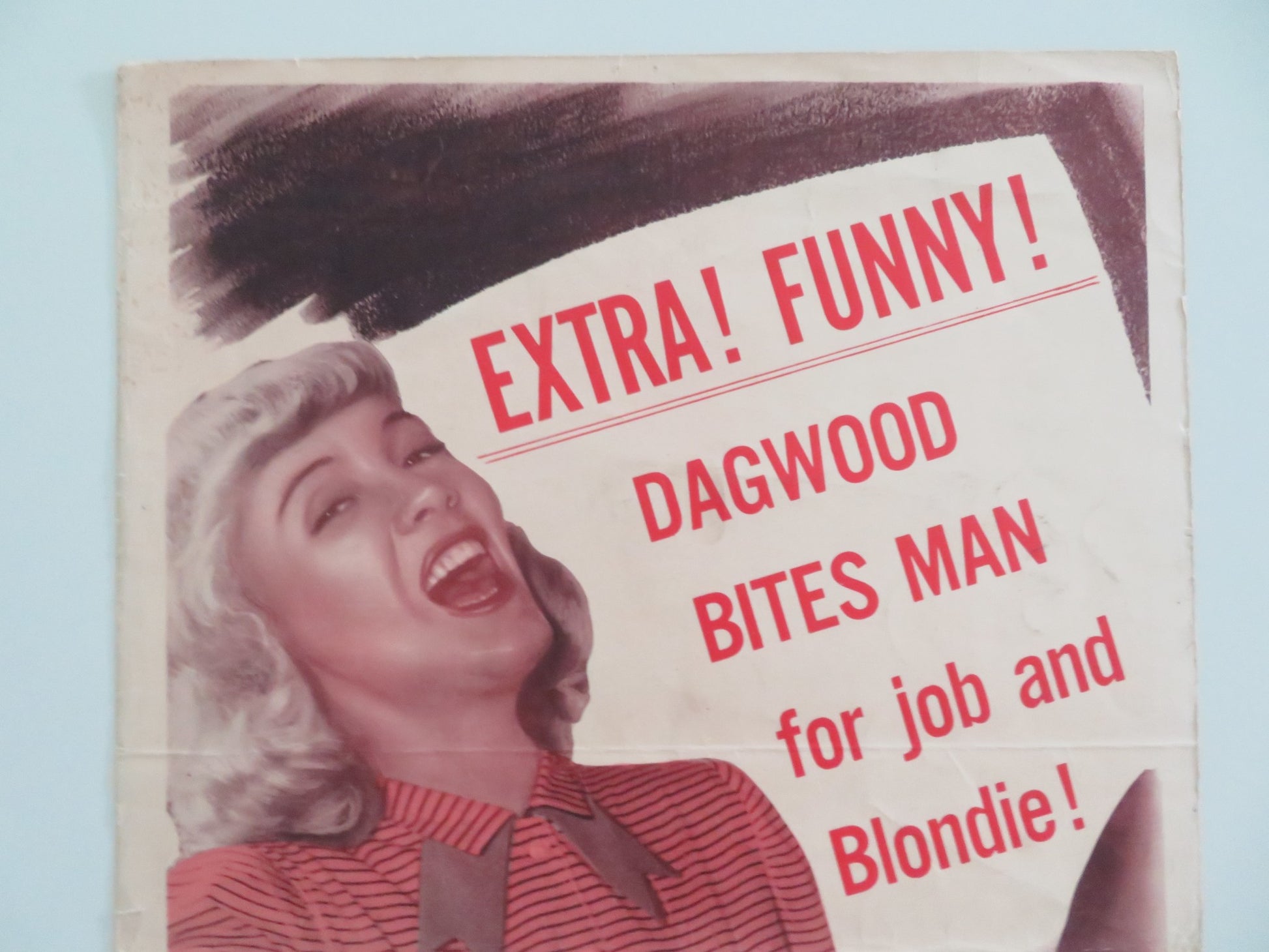 BLONDIE'S REWARD US INSERT POSTER PENNY SINGLETON ARTHUR LAKE 1948 - Rendezvous Cinema