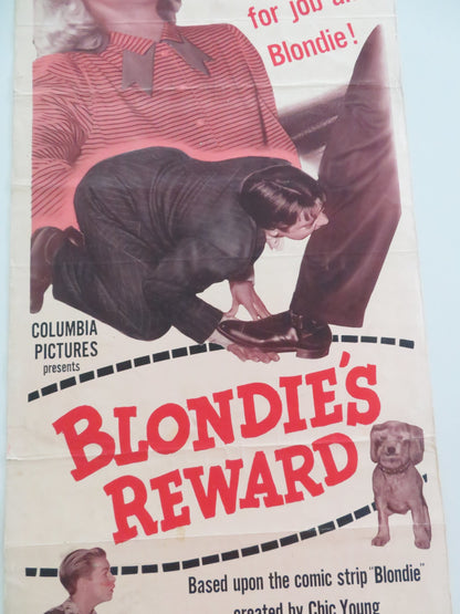 BLONDIE'S REWARD US INSERT POSTER PENNY SINGLETON ARTHUR LAKE 1948 - Rendezvous Cinema