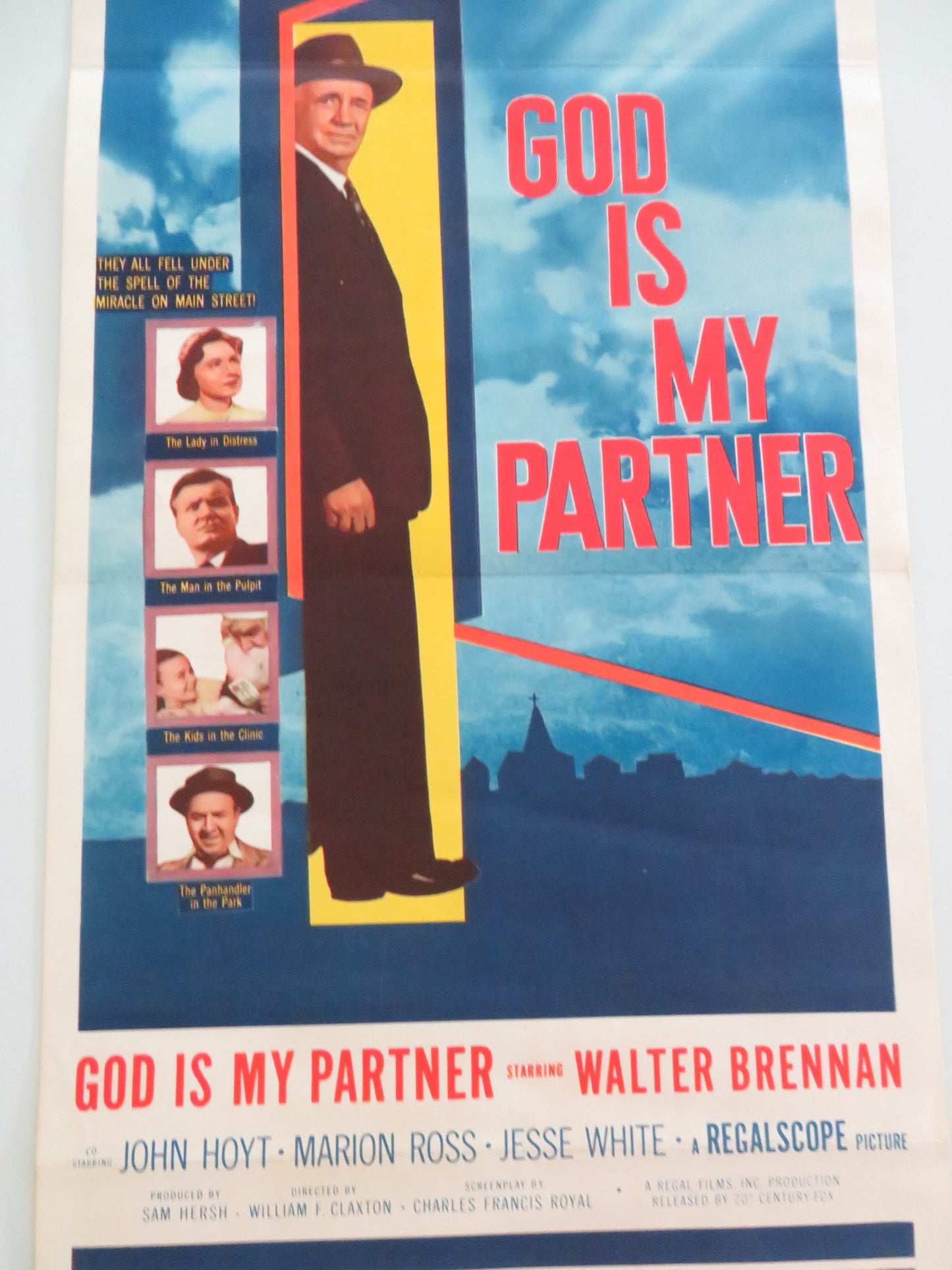 GOD IS MY PARTNER US INSERT POSTER WALTER BRENNAN JOHN HOYT 1957 - Rendezvous Cinema