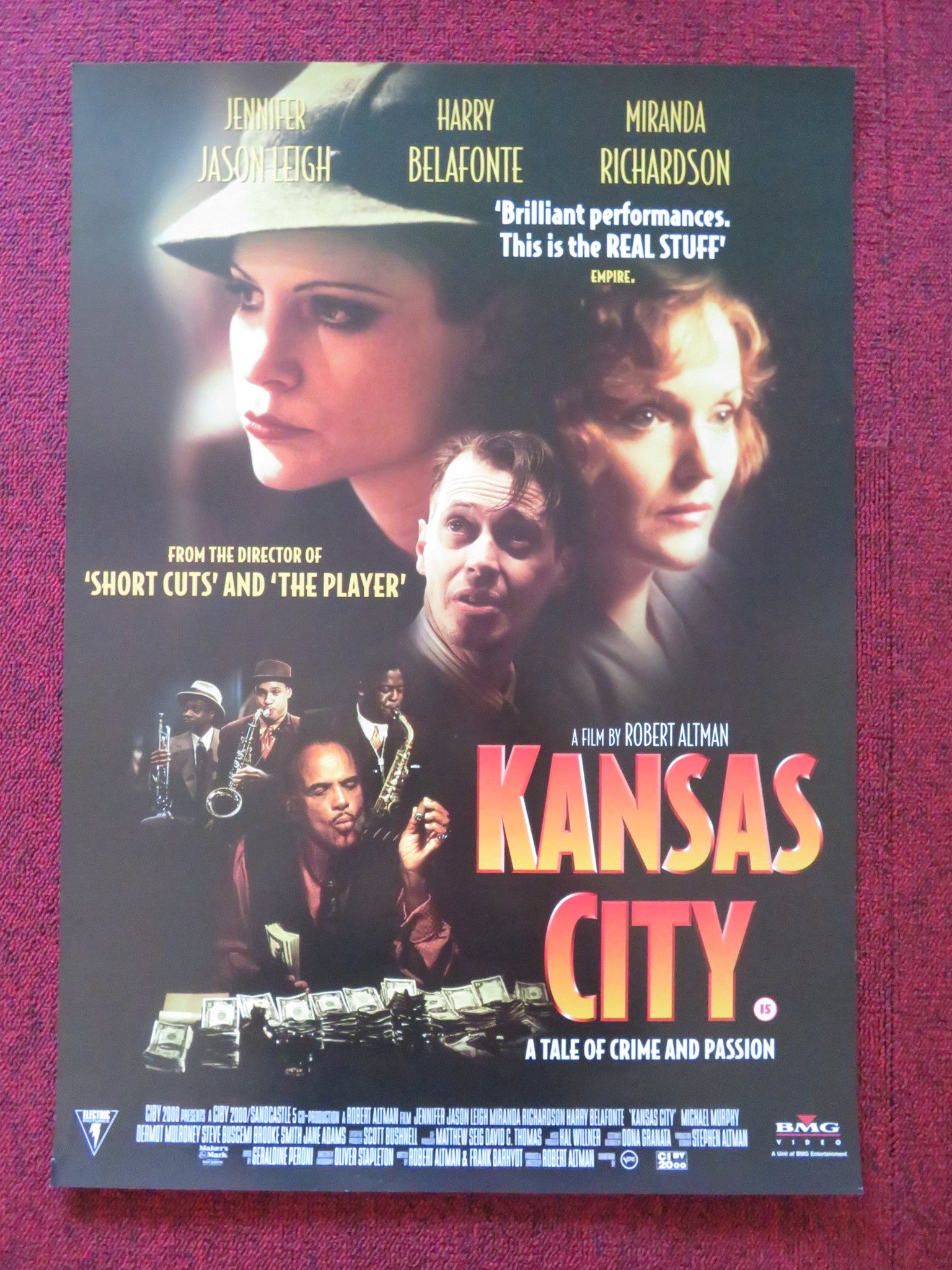 KANSAS CITY VHS VIDEO POSTER JENNIFER JASON LEIGH MIRANDA RICHARDSON 1996 - Rendezvous Cinema