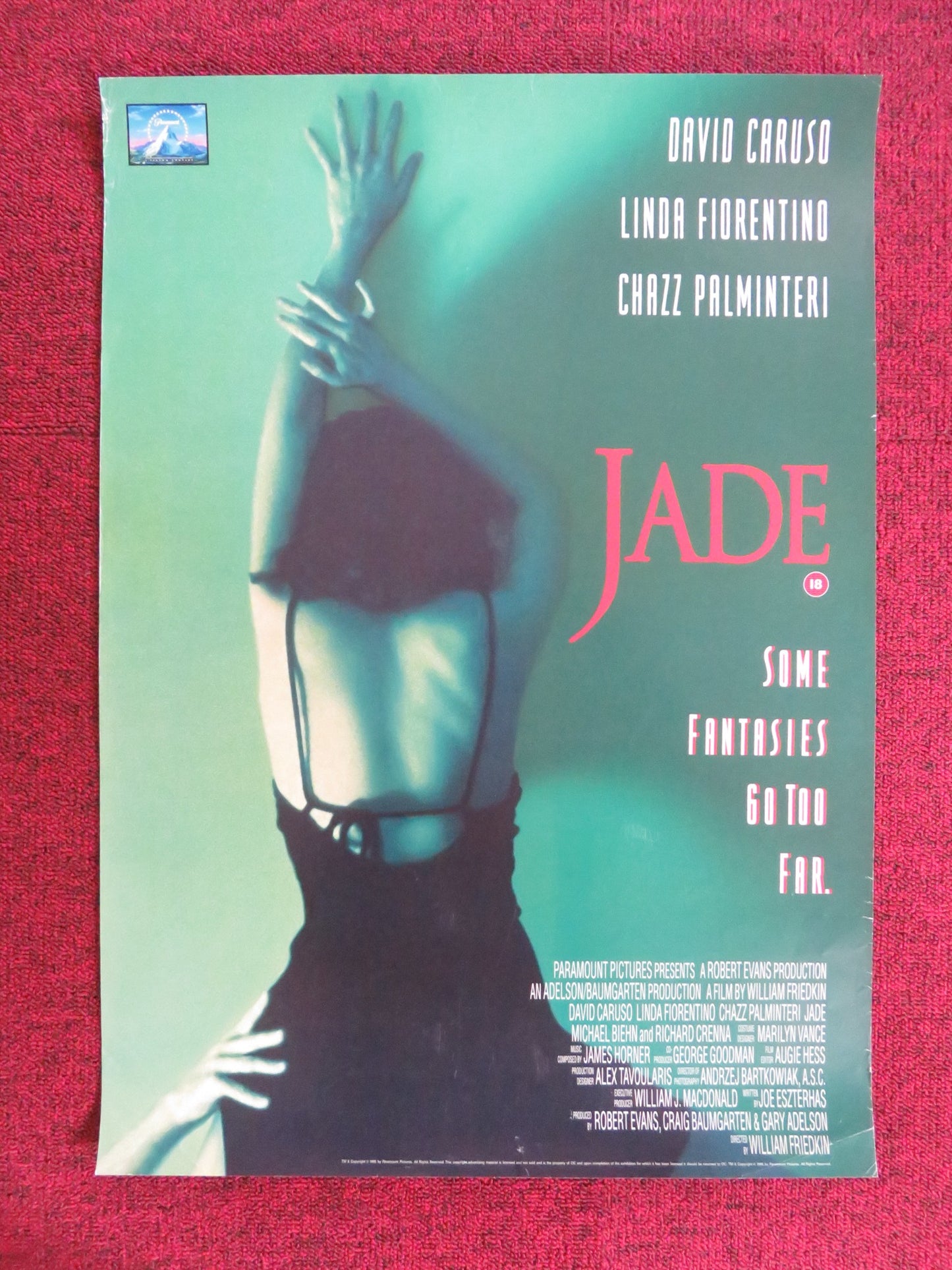 JADE VHS VIDEO POSTER DAVID CARUSO LINDA FIORENTINO 1995 - Rendezvous Cinema