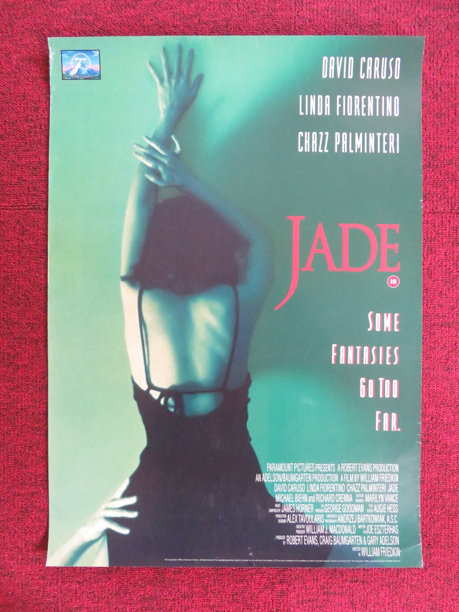 JADE VHS VIDEO POSTER DAVID CARUSO LINDA FIORENTINO 1995 - Rendezvous Cinema