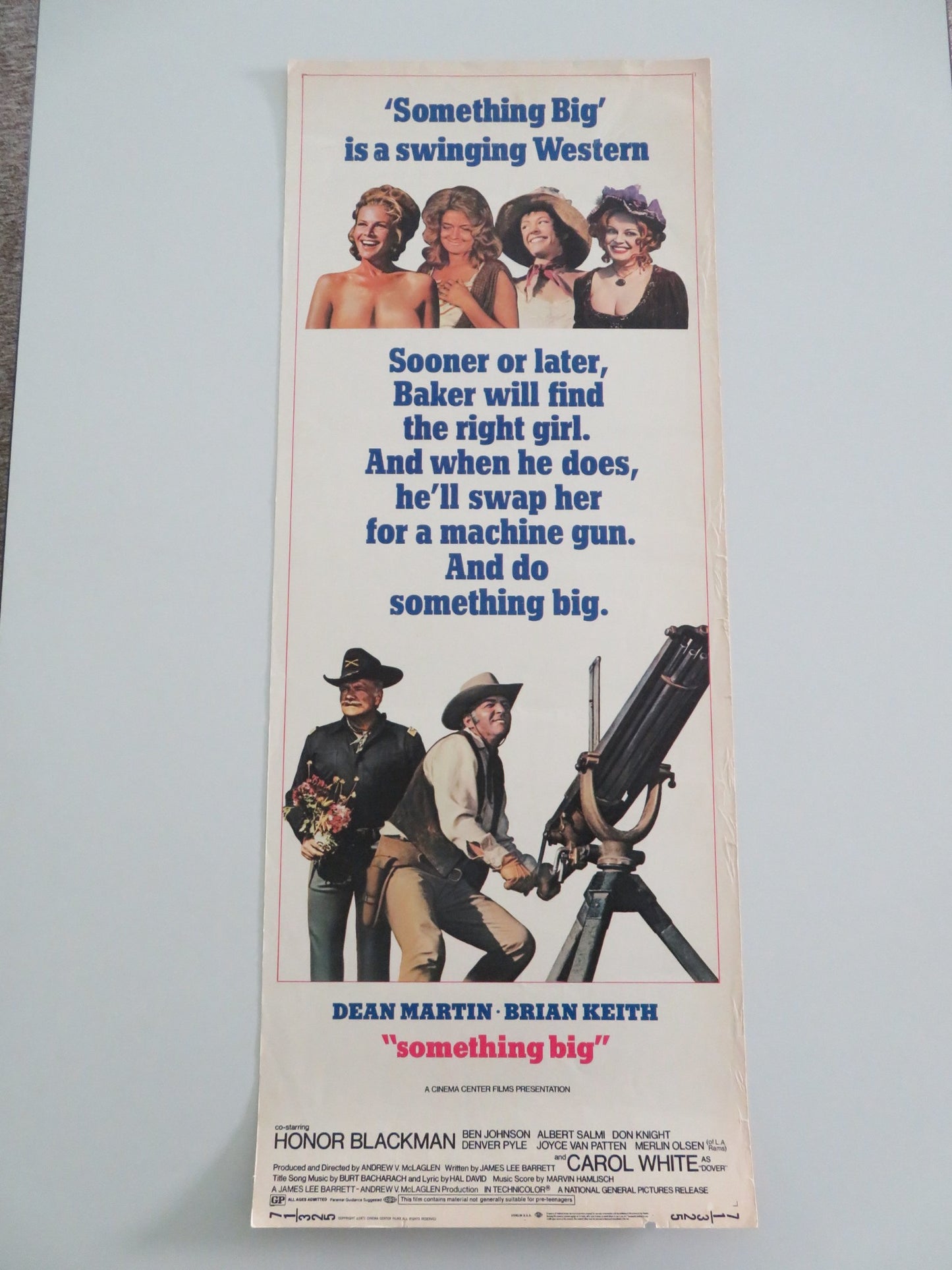SOMETHING BIG US INSERT POSTER DEAN MARTIN BRIAN KEITH 1971 - Rendezvous Cinema