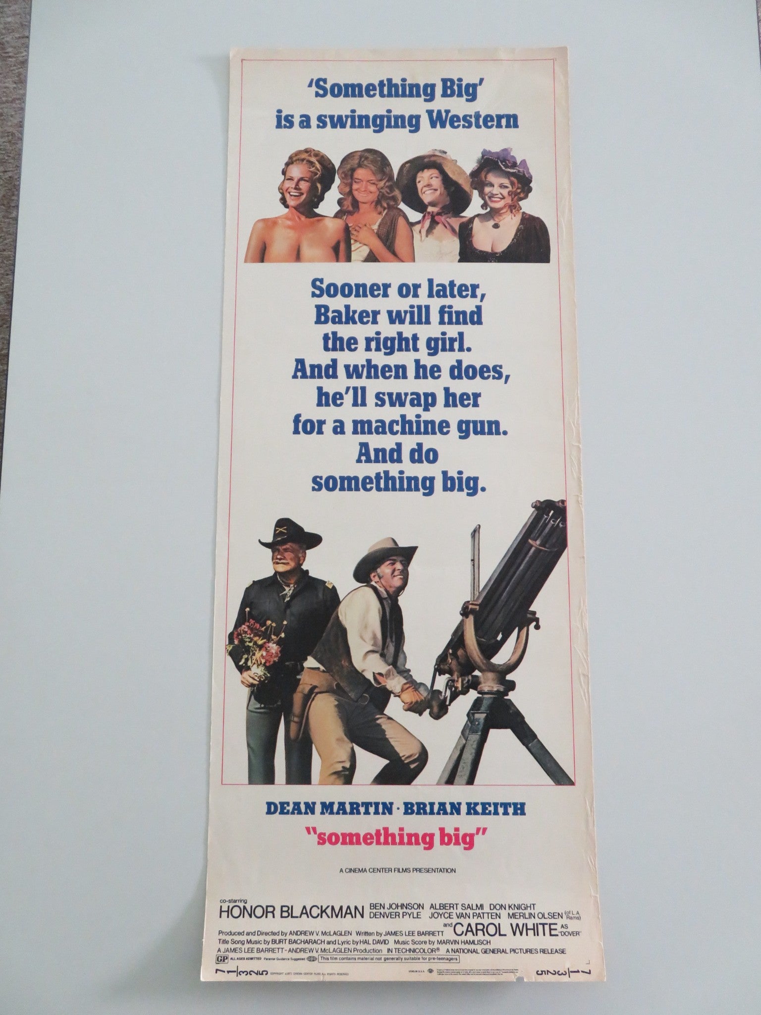SOMETHING BIG US INSERT POSTER DEAN MARTIN BRIAN KEITH 1971 - Rendezvous Cinema