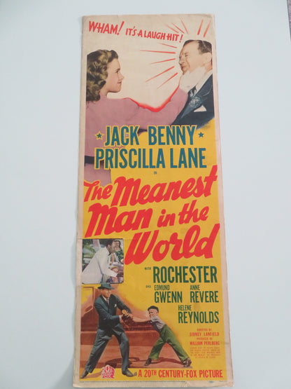 THE MEANEST MAN IN THE WORLD US INSERT POSTER JACK BENNY PRISCILLA LANE 1943 - Rendezvous Cinema