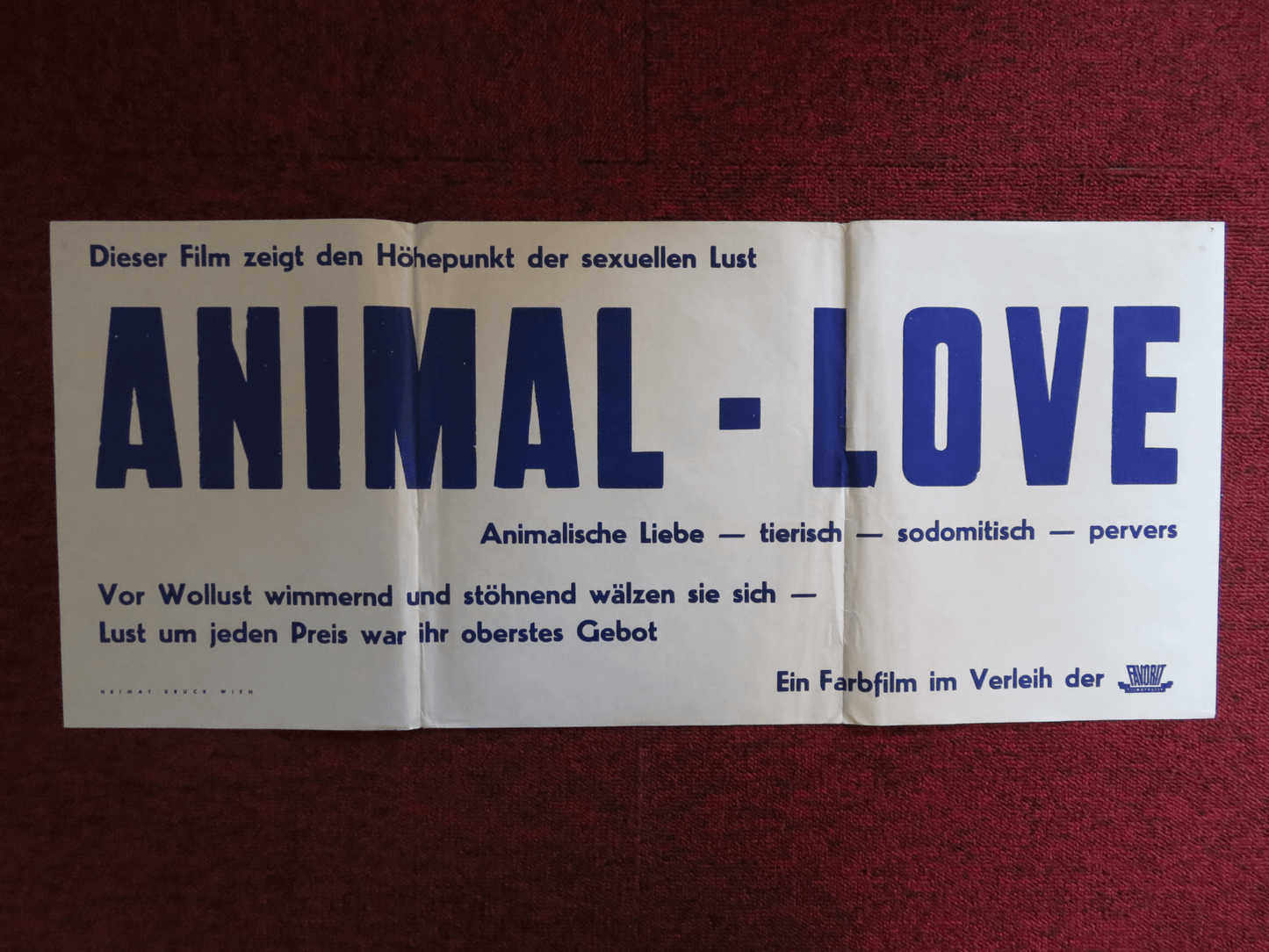 ANIMAL LOVE GERMAN POSTER MARY DUNN SAM KING 1969 - Rendezvous Cinema